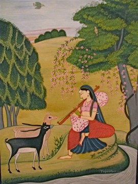 インド人 Painting - カングラ アート インド ミニチュア